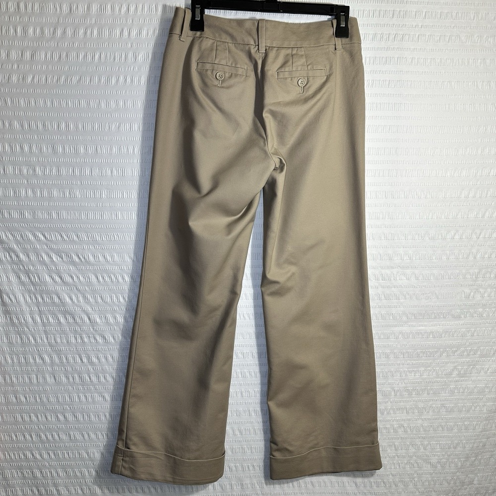 Banana Republic Jackson Fit Womens Khaki Wide Leg Cuffed Pants Slacks 2S - Picture 7 of 13